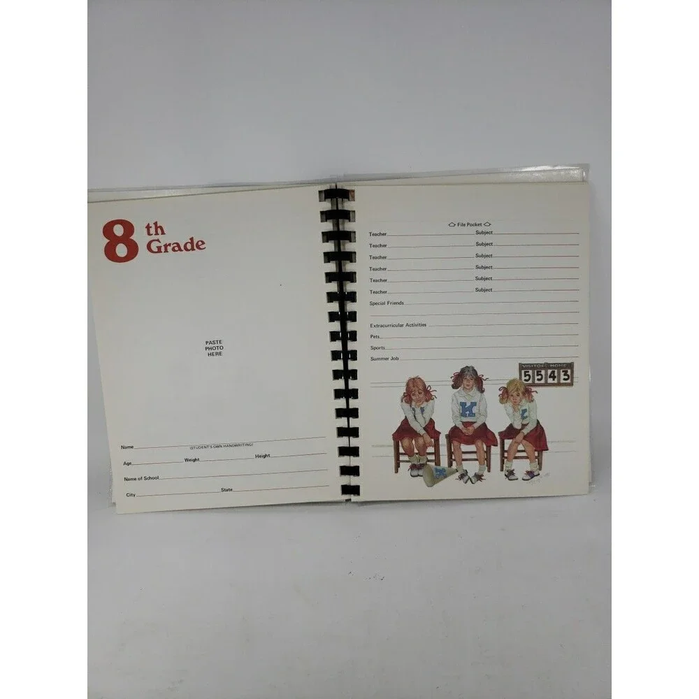 School Years Memory Album Vintage 1978 Unused No Writing Spiral Bound Pockets